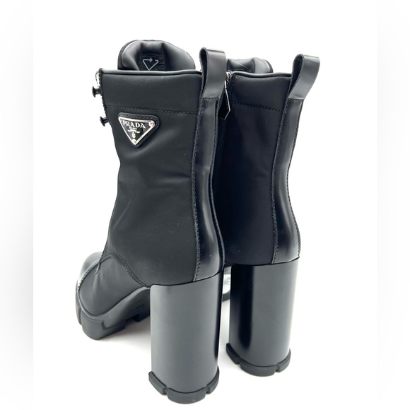 Prada 110 Leather & Nylon Hiker Booties - Picture 8 of 11